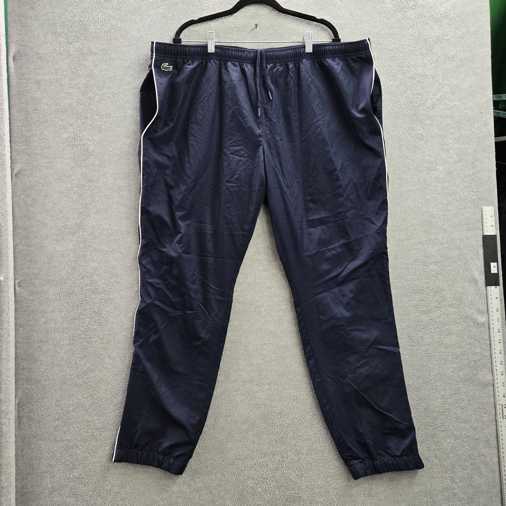 Lacoste Sport Men Activewear Pants 4XL Blue Track Logo Stripe 31" Inseam